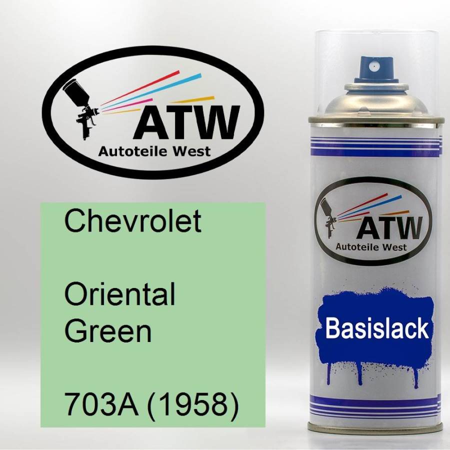 Chevrolet, Oriental Green, 703A (1958): 400ml Sprühdose, von ATW Autoteile West.